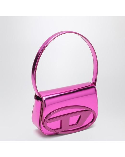 DIESEL Purple 1Dr Kultige Tasche Aus Verspiegeltem Fuchsia-Leder