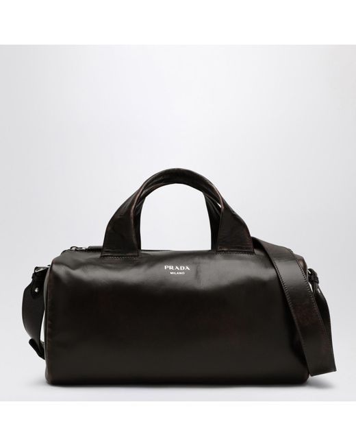 Prada Black Small Leather Travel Bag for men