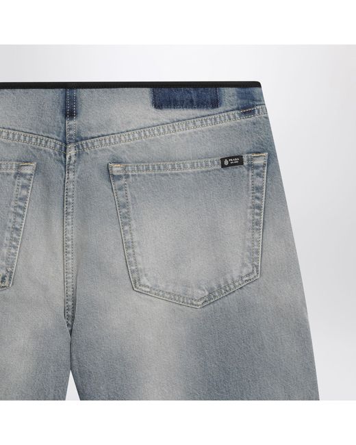 Prada Blue Shorts With A Washed Effect