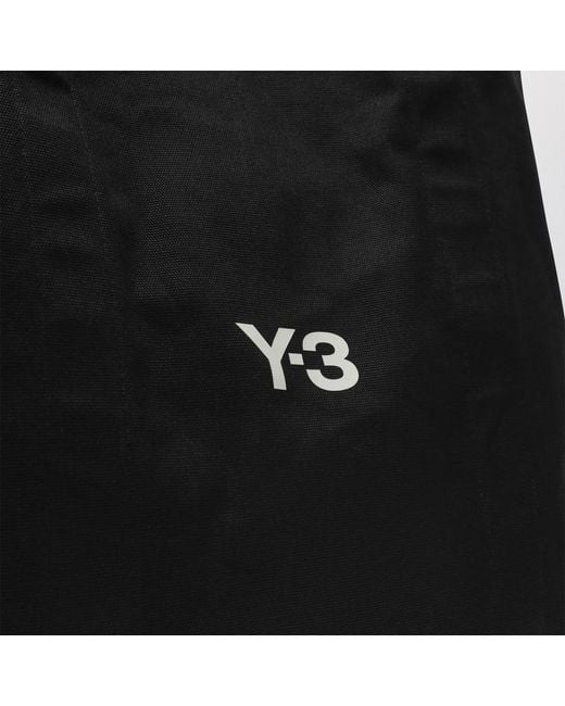 Borsa nera in tela con stampa logo di Y-3 in Black da Uomo