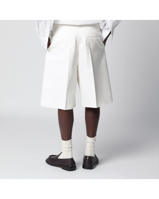 Bottega Veneta White Silk-Blend Bermuda Shorts By for men
