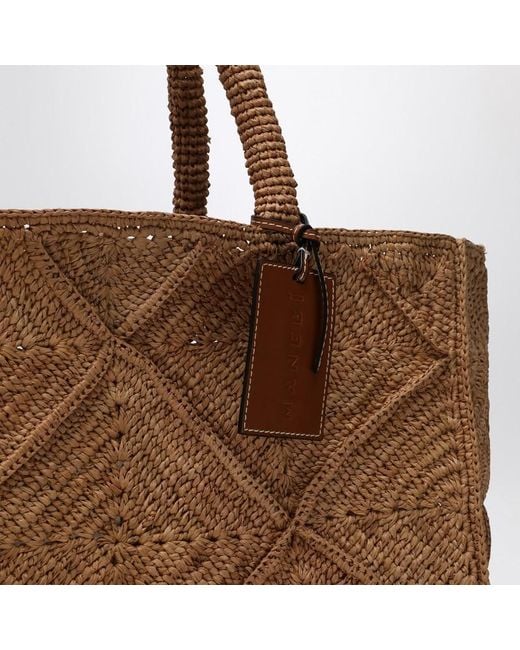 Borsa a mano grande sunset di Manebí in Brown
