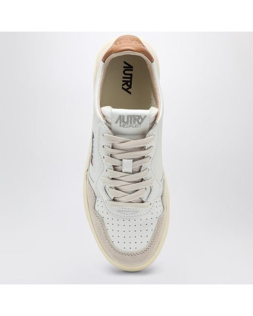 Autry White Medalist Sneakers Aus Weißem/Braunem Leder Und Wildleder