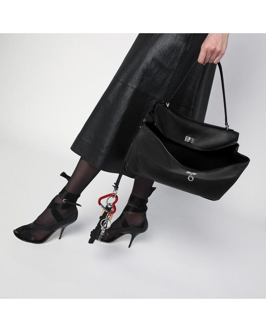 Borsa rodeo media nera in pelle di vitello liscia di Balenciaga in Black