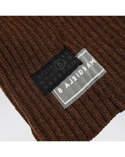 MM6 by Maison Margiela Brown Wool-Blend Hood for men