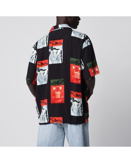 Carhartt Red Sean Hamilton Short-Sleeve Printed Viscose Shirt for men