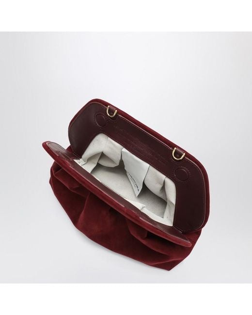 THEMOIRÈ Red Tia Clutch Plum Suede Effect