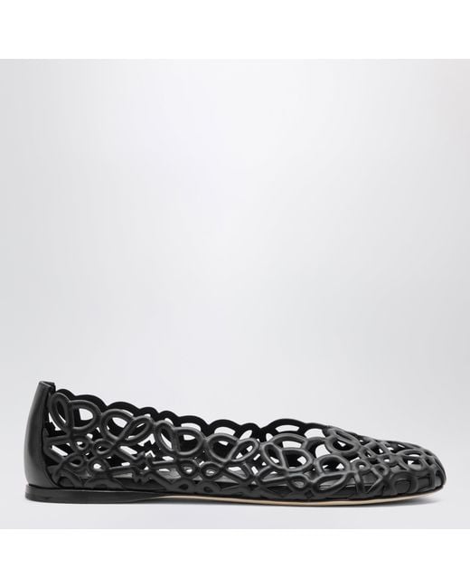 Loewe Black Petal Anagram Ballet Flats