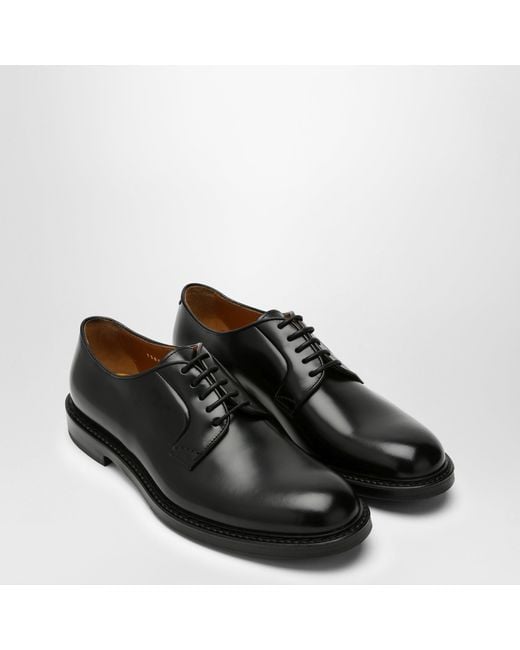 Doucal's Black Leather Lace-Up for men