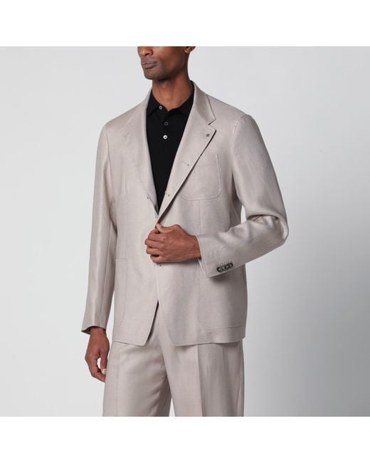 Tagliatore Gray Single-Breasted Blazer for men