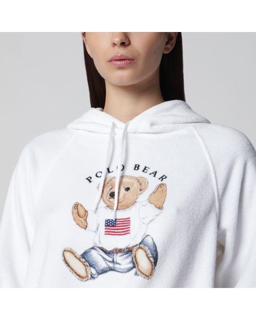Polo Ralph Lauren White Polo Bear Chenille Sweatshirt