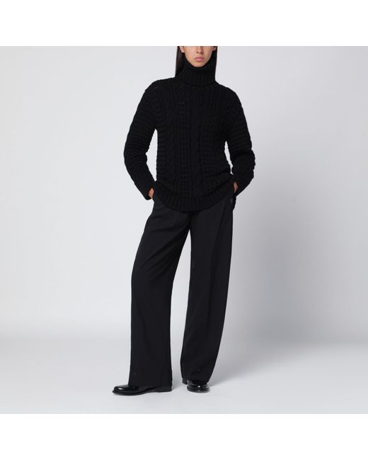 Moncler x Edward Enninful Black Wool Turtleneck Sweater