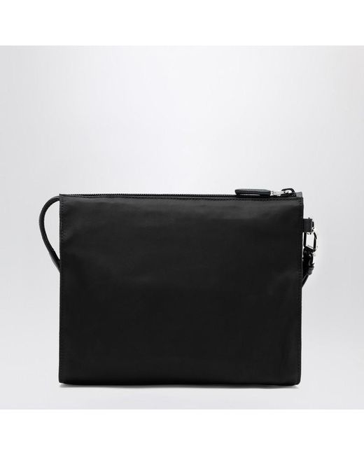 Prada Pouch Aus Re-Nylon Und Saffiano in Black für Herren