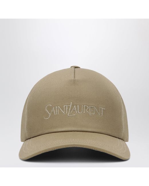 Saint Laurent Natural Baseballkappe Mit Gesticktem Logo