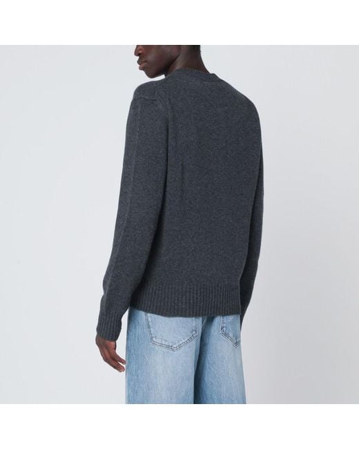 AMI Blue Anthracite Ami De Coeur Sweater for men