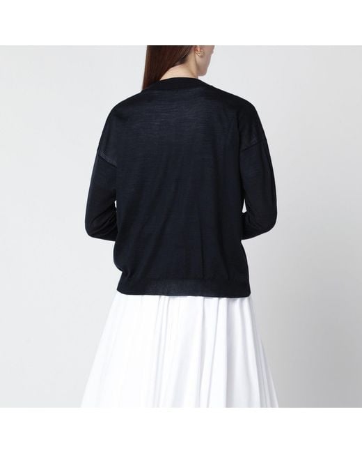 Roberto Collina Blue Navy Wool Cardigan