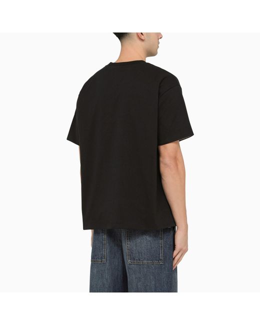 Bottega Veneta Black Dark Cotton Crew-neck T-shirt for men