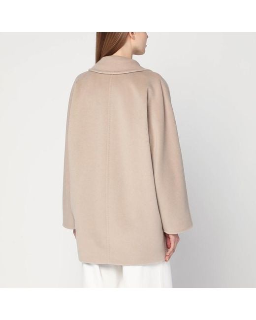 Max Mara Natural 101801 Icon Short Coat In Écru