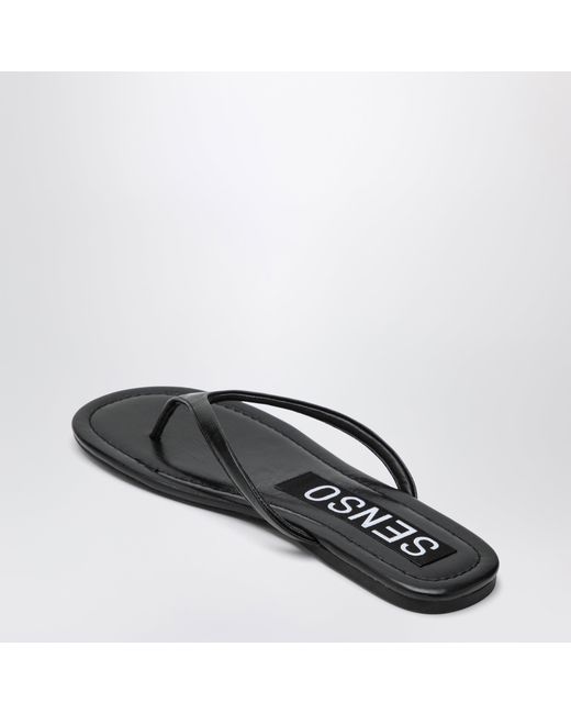 Senso Black Ebony Leather Nora Slides