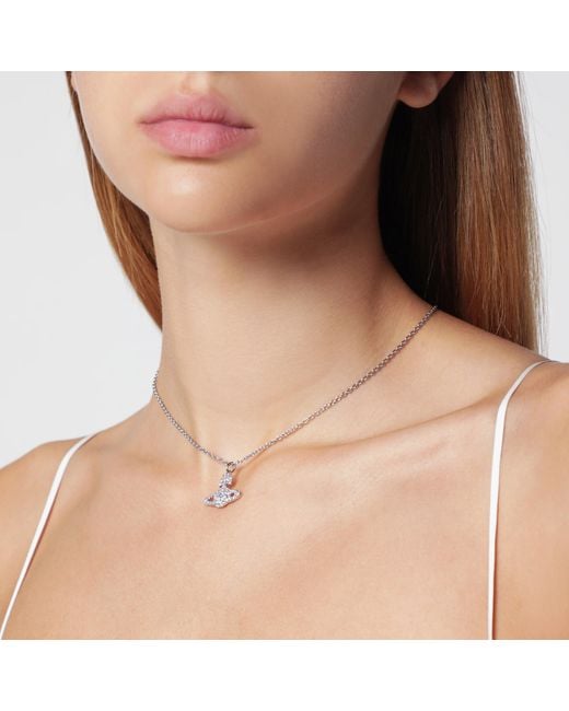 Vivienne Westwood Metallic Grace Bas Relief Platinum/Crystal Necklace