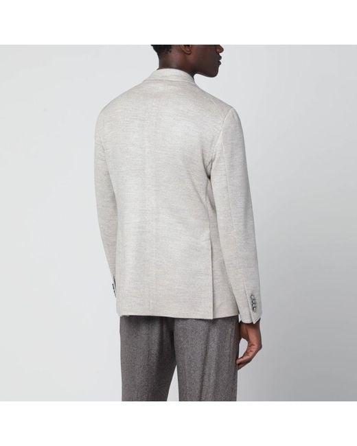 Veste Croisée En Laine Mélangée Tagliatore pour homme en coloris Gray