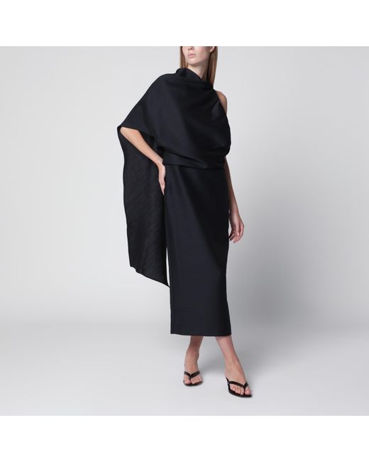 Rohe Black Midnight One-Shoulder Midi Dress