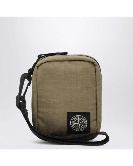 Stone Island Green Military Wrist Wallet With Logo Patch for men