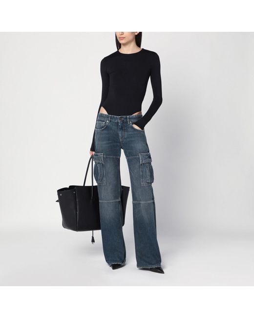 Balenciaga Blue Cargo Regular Jeans With A Faded Effect
