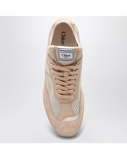 Sneaker kick pesca in rete e pelle di Chloé in Natural