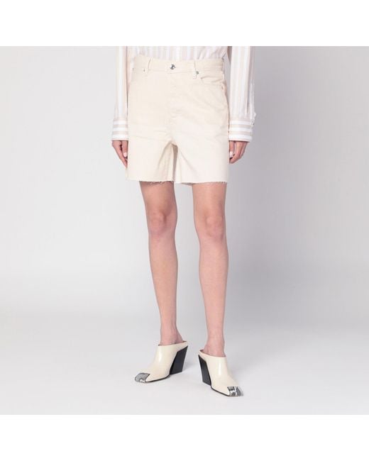 FRAME Pink Butter-Coloured Denim Bermuda Shorts