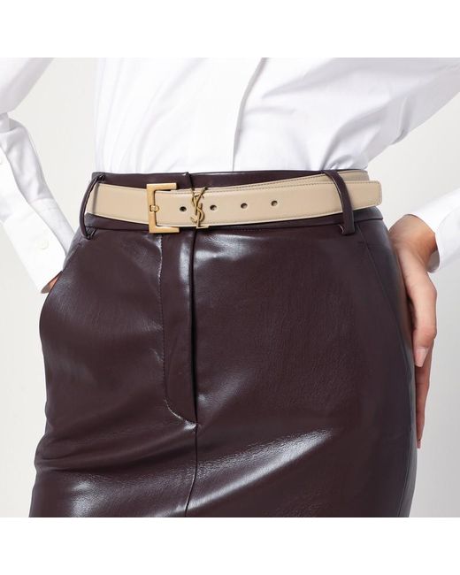 Saint Laurent Black Cassandre Belt