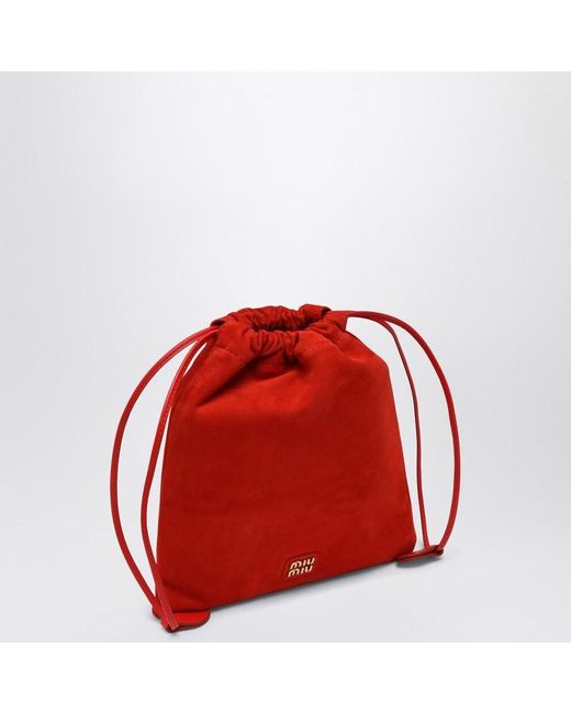 Miu Miu Red Suede Pouch