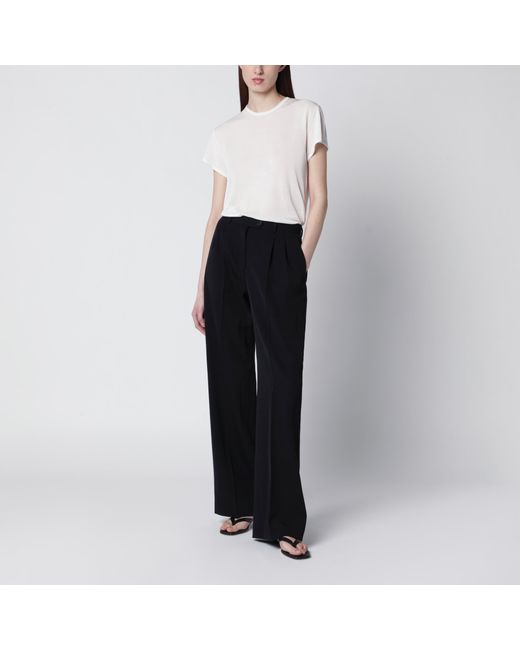 Totême White Ecru Silk Crêpe T-Shirt