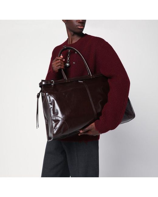 Borsa shopping bonnie color moro di Prada in Black da Uomo