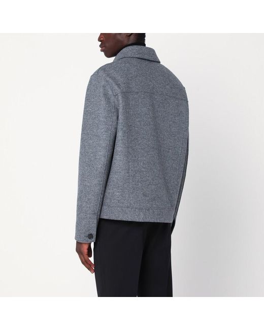 Harris Wharf London Gray Light Wool Jacket for men