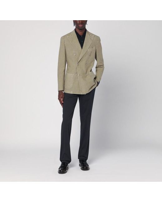 Pantalon Noir En Coton Santaniello pour homme en coloris Blue