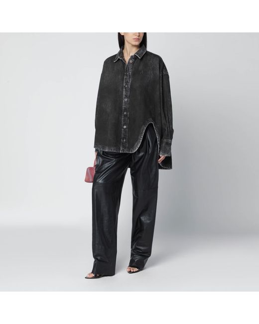 The Attico Black Washed Denim Shirt