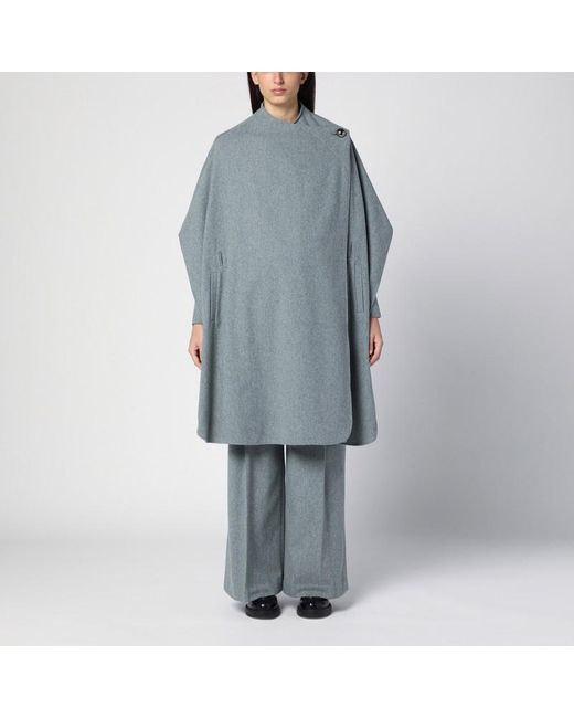 THE GARMENT Gray Grauer Umhang Aus Wollgemisch