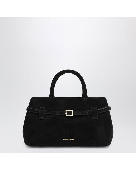 MANU Atelier Black Le Cambon 25 Suede Bag