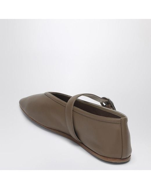 Le Monde Beryl Brown Ballerina Stella In Dove-coloured Leather