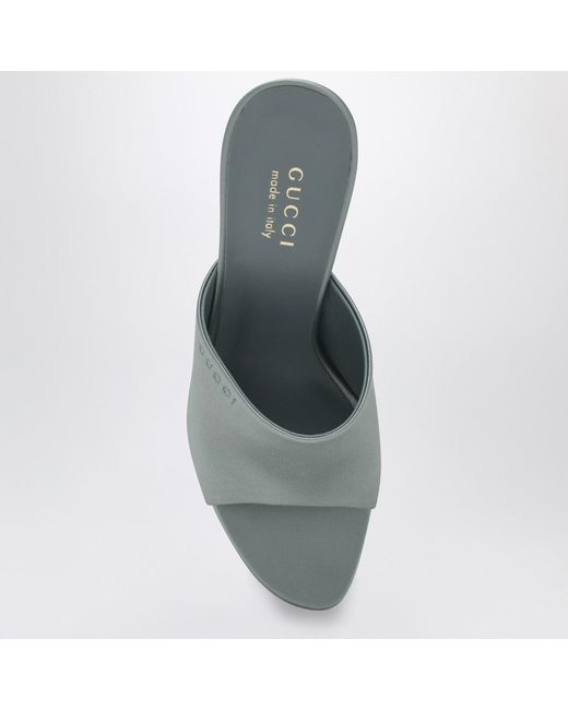 Gucci Gray Ocean Satin Slider Sandal