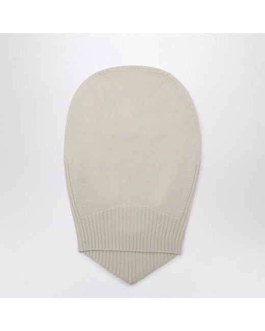 Rick Owens White Merino Wool Balaclava Skull for men