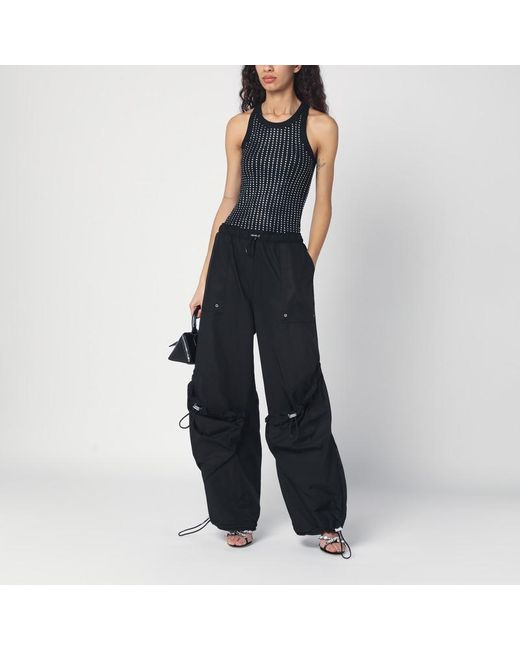 Top in cotone con cristalli di The Attico in Blue
