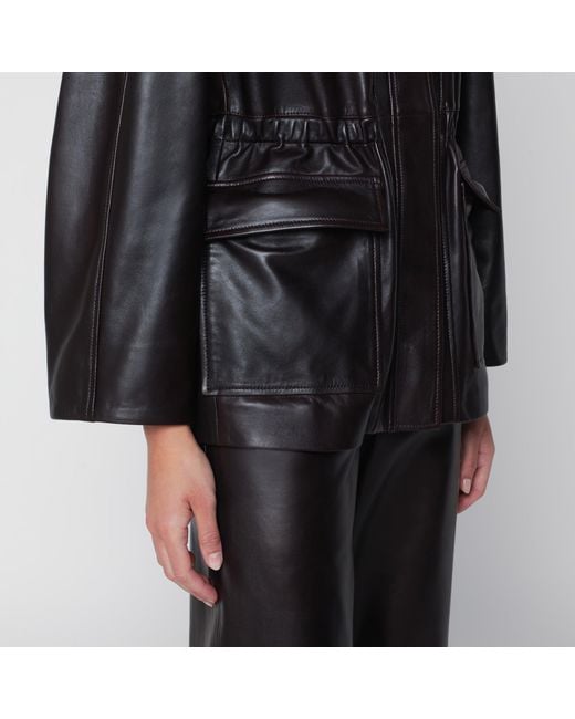 Nour Hammour Black Quai Fluid Dark Leather Jacket
