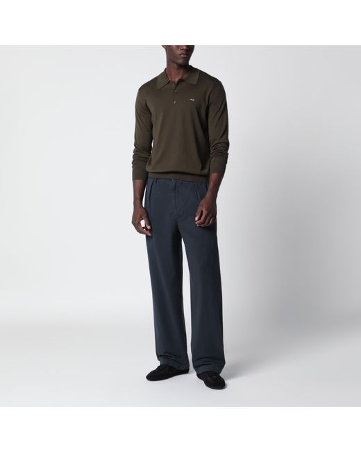 Prada Blue Cotton Trousers for men