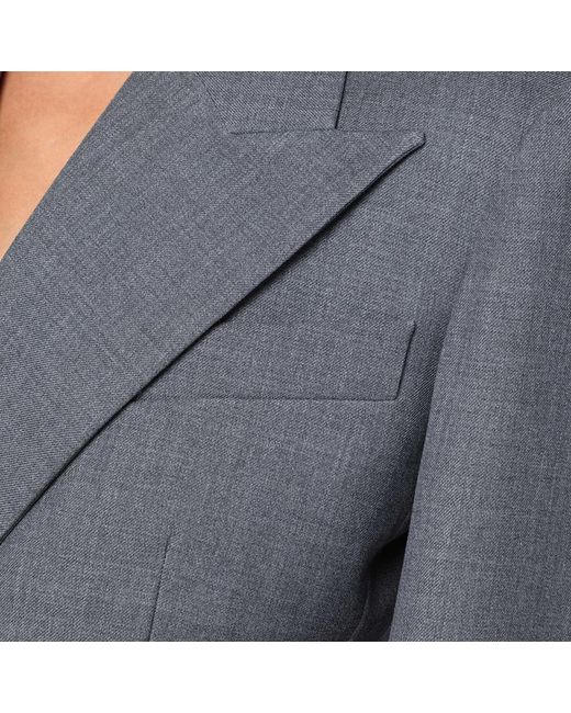 Givenchy Gray Double-Breasted Wool Jacket