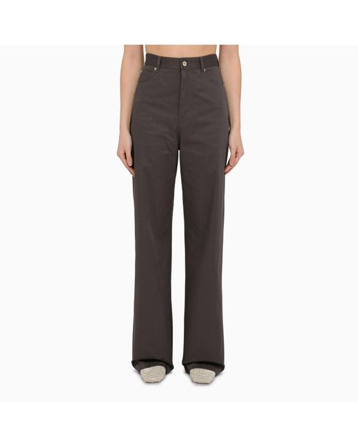 Loewe Gray Cotton Wide Trousers