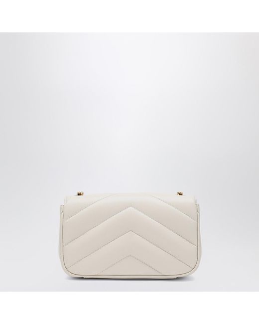 Saint Laurent Natural Loulou Mini Cream Soft Leather Bag