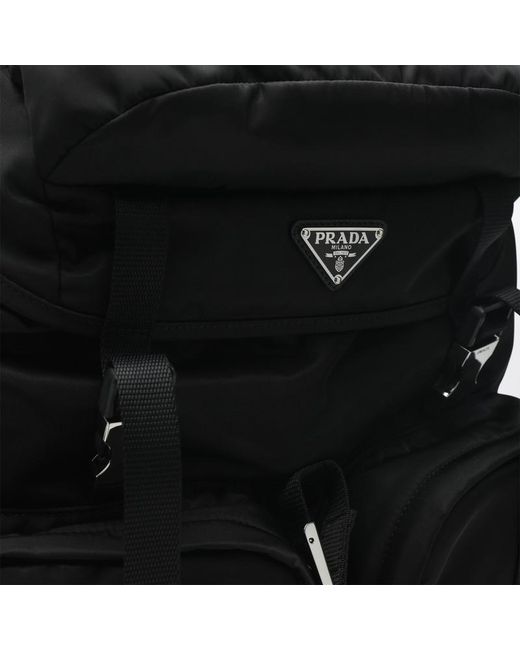 Zaino in re-nylon e saffiano di Prada in Black da Uomo
