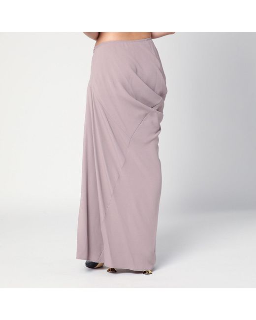 Dries Van Noten Pink Long Draped Skirt For